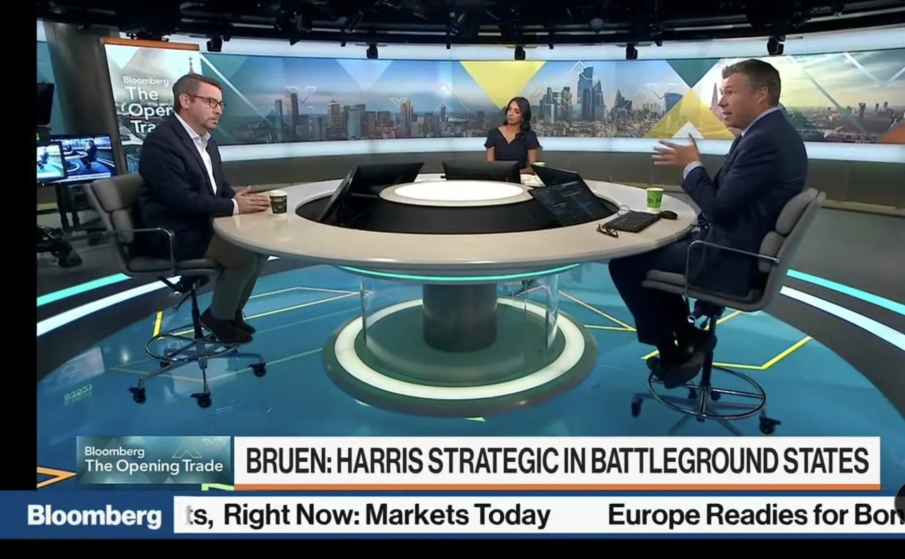 Brett Bruen on set at Bloomberg Television