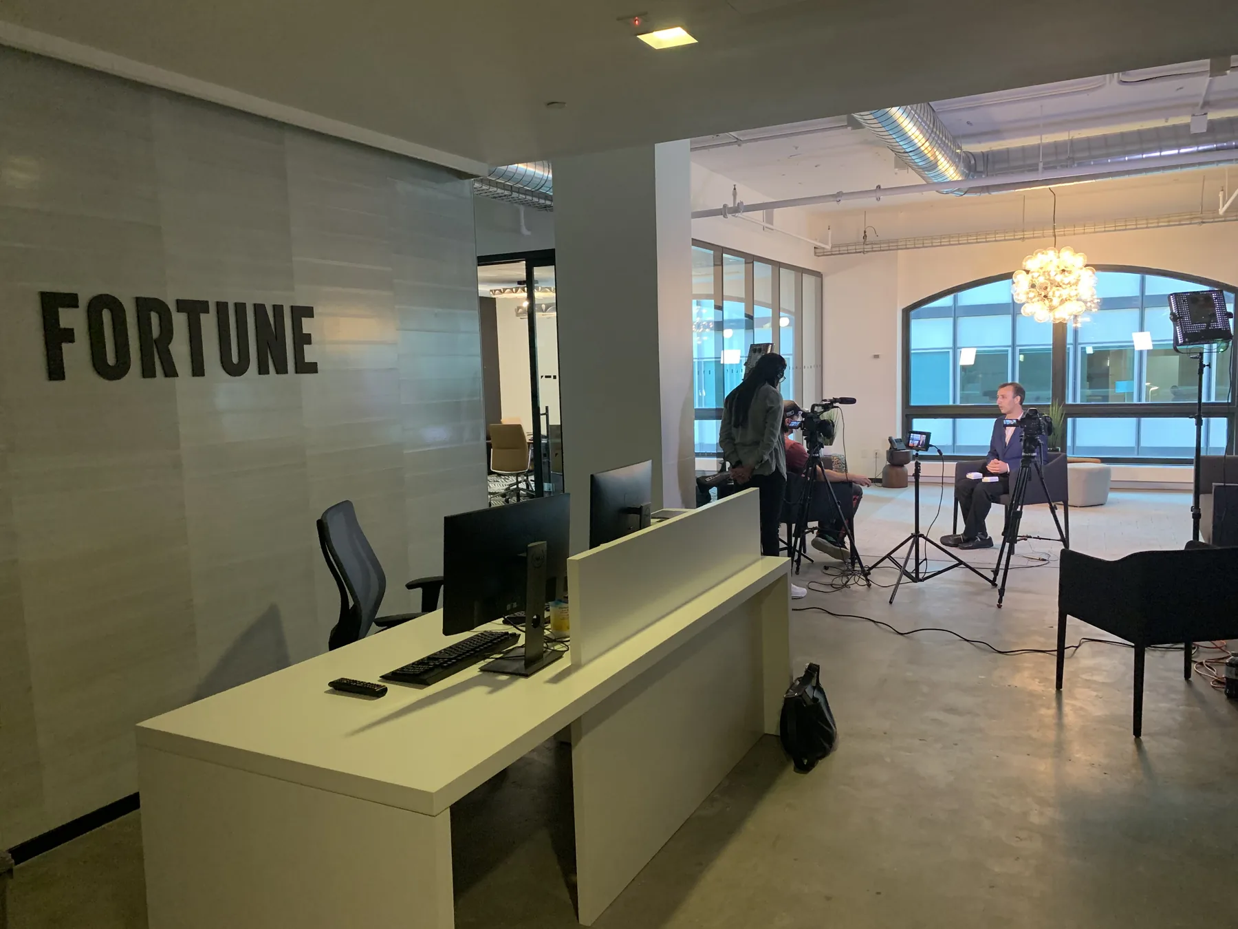 Recording at the Fortune newsroom
