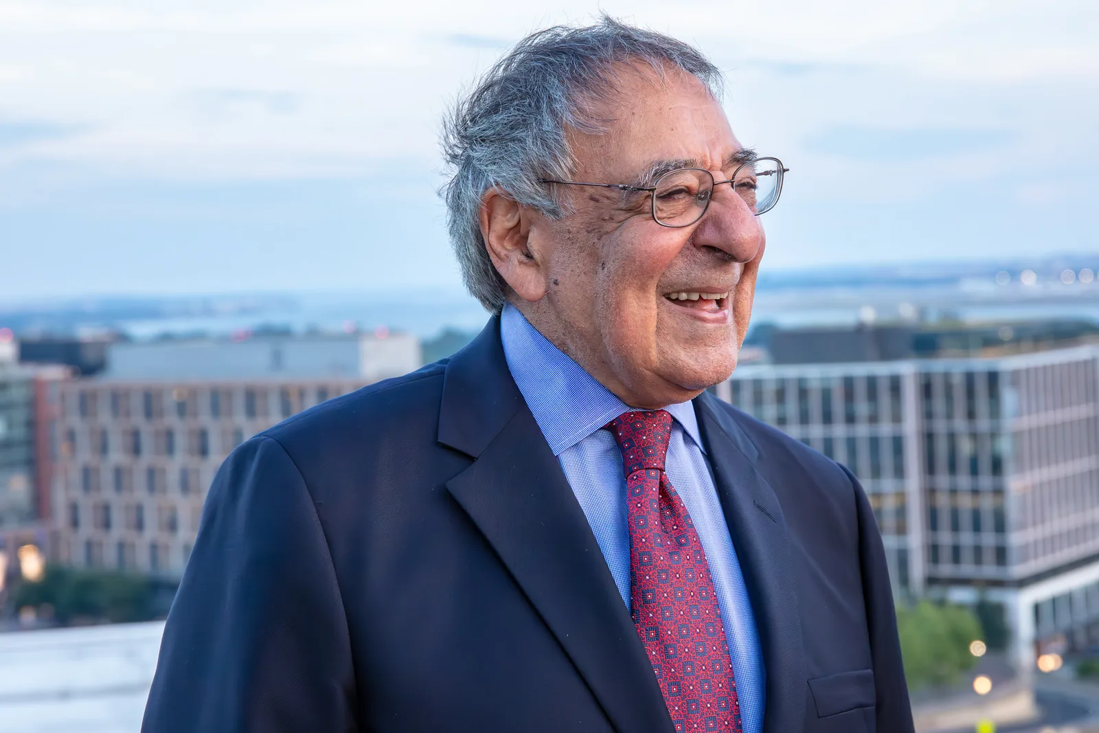Leon Panetta on a Washington rooftop